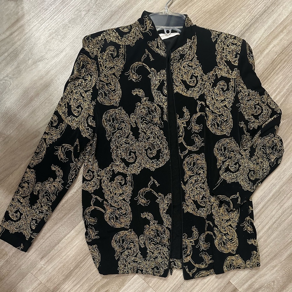 Ornate Black and Gold Women's Blazer